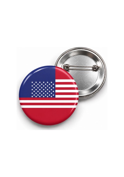 Amerika Birleşik Devletleri Bayrağı - 58mm Rozet Çok Renkli