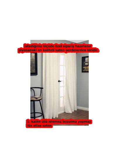 Kaliteli Güneşlik Saten Fransız Camlar Balkon Camları İçin Saten (381977673) Kırık Beyaz