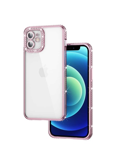 Apple Uyumlu iPhone 12 Kamera Korumalı Taşlı Zore Mina Kapak