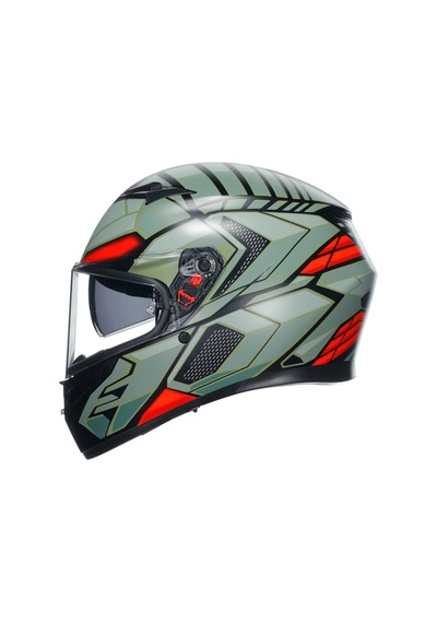 Agv Kask K3 Mplk Decept Matt Blk Green Red Kask Renkli
