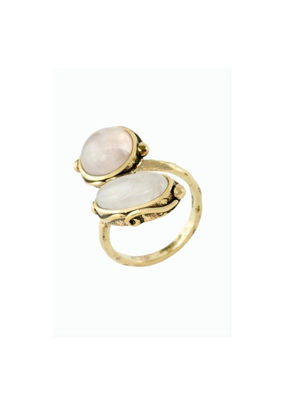 Yuvarlak - 959 - Oval Doğaltaşlı Otantik Yüzük - Edntrend - Pembe Kuvars