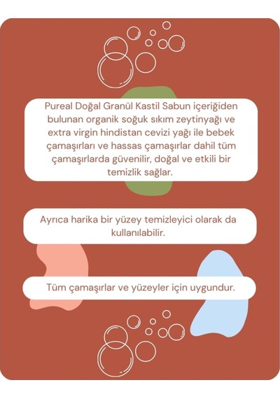Pureal Doğal Granül Kastil Çamaşır Sabunu 1 Kg