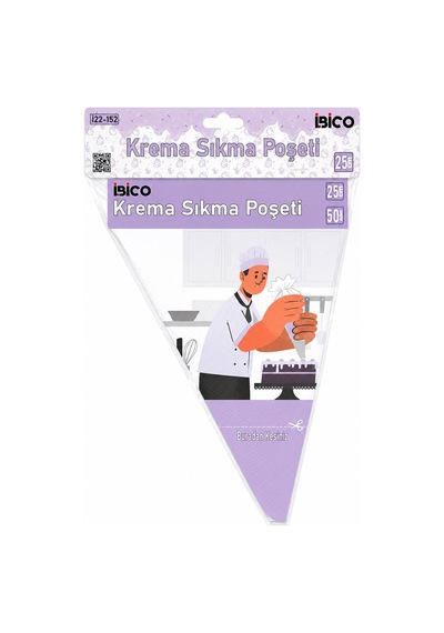 İbico İ22-152 Torbası 25cm 50 Adet Naylon Poşeti Krema Sıkma
