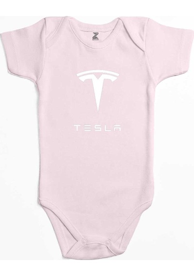 Zepplin Giyim Tesla Logo Text Sarı Bebek Body Zıbın