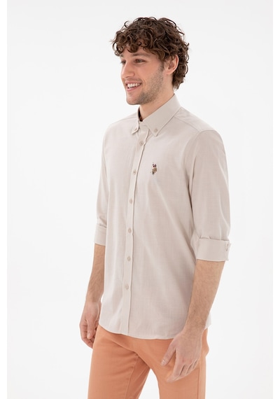 U.S. Polo Assn. Us. Polo Assn. Erkek Gömlek 50298000-vr049 Ekru