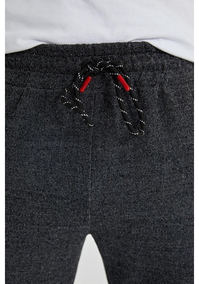 MMetalic Erkek Siyah Içi Polarlı Slim Fit Paça Lastikli Jogger Eşofman Altı 001