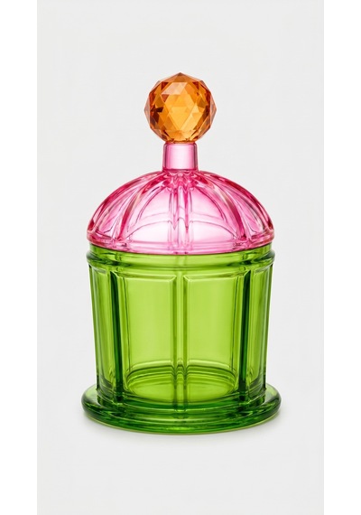 Lumi Kapaklı Kristal Obje-rose Green