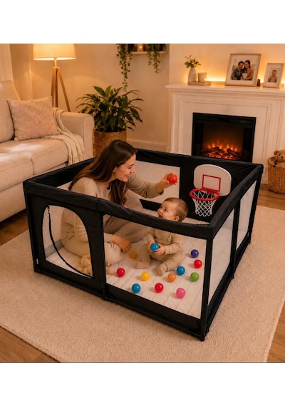 Avocado 120x120 Güvenli Çocuk Ve Bebek Oyun Alanı Seti 3'lü 120x120 Oyun Parkı