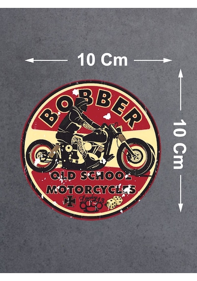 Vintage Motosiklet Sticker - Old School - Araba Oto Motosiklet Araç Sticker 02506 10X10 Cm