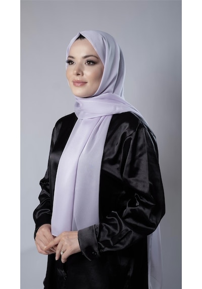 Hürrem Bone Lila Düz Klasik Şal Şifon Kumaş Janjan Abiye 202108 28 Lila