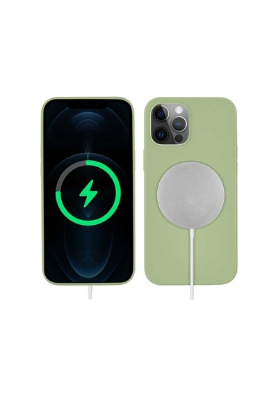 Apple Uyumlu iPhone 13 Pro Max Kılıf Zore Silksafe Wireless Kapak Light Green
