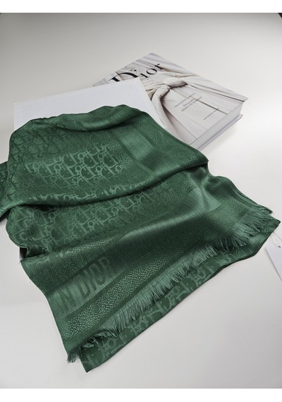 Cd Desen Kaşmir İpek Şal Silk Scarfs Hijab İthal Ürün Yeşil