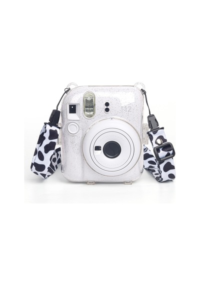 Fujifilm Instax Mini 12 Fotoğraf Makinesi + 20'Li Film + Kıskaçlı Resim Standı + Simli Pleksi Kılıf Seti