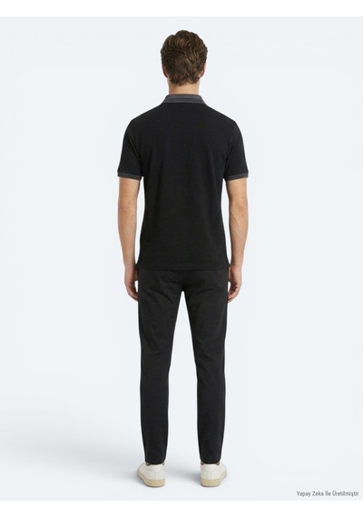 Kip Siyah Düz %100 Pamuk T-shirt siyah black