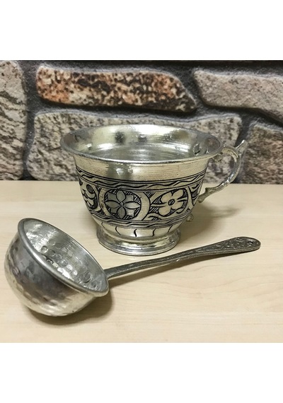 El İşlemeli Bakır Ayran Tası