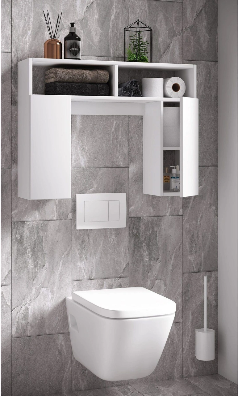 Uhde Klozet Arkası-üstü-banyo Dolabı-çok Amaçlı Beyaz