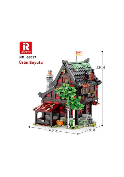 Reobrix 66017 Haçlı Hanı Yaratıcı Yapı Blok Seti Building Block Medieval Tavern The Crusader's Inn - 2953 Parça