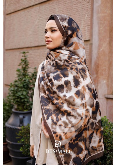 Mimiyum Sarmaşık Leopar Şal Kahve Rengi