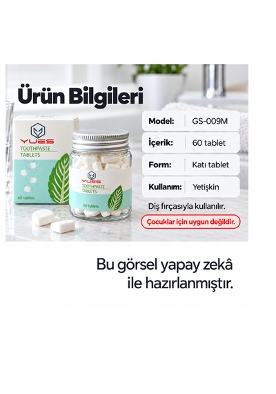 Yues Diş Macunu Tableti 60 Çiğnenebilir Tablet Gs-009m
