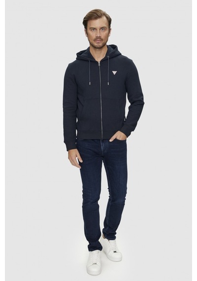 Guess Erkek Gj İnce Fermuar Kapüşonlu Sweatshirt - Lacivert Lacivert