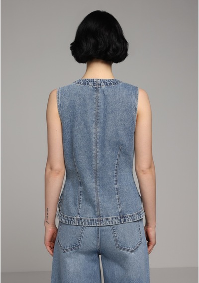 Colin's Colins Slim Fit Kadın Light İndigo Denim Yelek Cl1081428 Q1.v1 Dn45074
