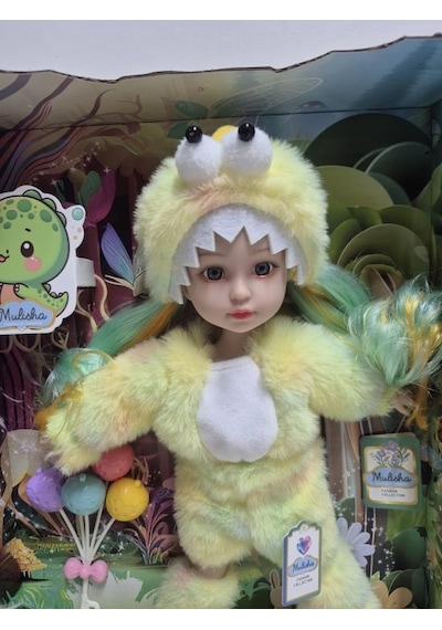 Ctoy Kostümlü Oyuncak Bebek Seti Peluş Canavar/dino Kostümlü Masal Temalı Bebek Ctoy-qj183b