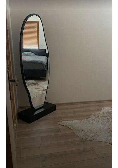 Asimetrik Ayna, Ultralüx Boy Aynası, Asimetrik Boy Aynası 188x66 180 X 65 Siyah