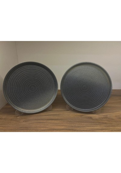 Dokulu Sunum Tabağı Büyük Yemek Tabağı Gourmet Düz Servis Tabağı Antrasit Düz Servis Tabağı Hornfels Diğer