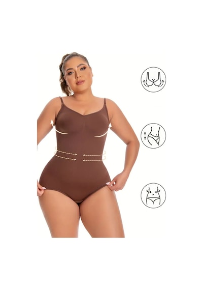 Mistirik Mamey Model Bel Göbek Ve Karın Sıkılaştırıcı Seamless Çıtçıtlı Korse Kahve Renk8 Kahve