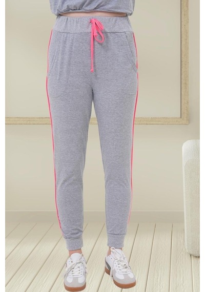 Mecit Pijama Mecit 6200 Bayan Gri Spor Uzun Kollu Pijama Takımı Gri