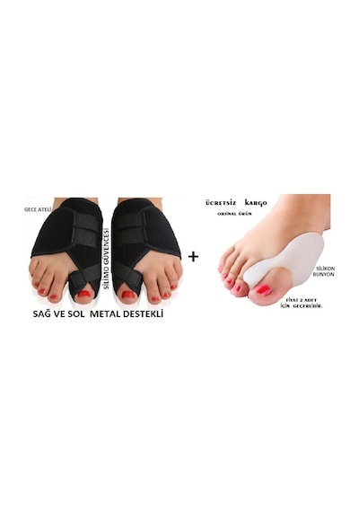 2 Li Ayak Kemik Çıkıntı İçin Halluks Valgus Gece Ateli Başparmak