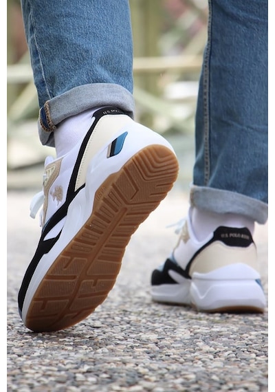 U.s. Polo Assn. Husky 4 Fx Comfort Hafif Taban Erkek Sneaker Beyaz Mavi Beyaz Mavi