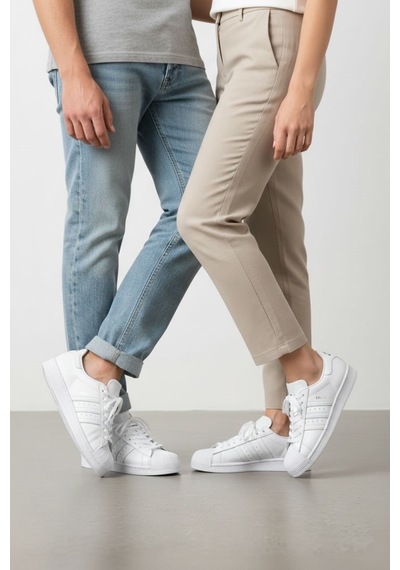 Letao Unisex Beyaz Sneaker İstiridye Burun Günlük Ayakkabı - Rahat Taban