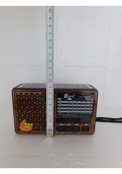 Solar Fm Radyo Bluetooth Hoparlör Mp3 Çalar Usb.tf.aux Çalar El Feneri - Kahverengi- Tek Ebat