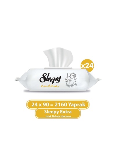 Sleepy Extra Islak Bebek Havlusu 24x90 2160 Yaprak Tekli