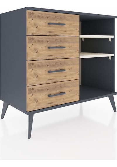 Hyperion Şifonyer 2 Raflı 4 Çekmeceli 88x44x80 Antrasit-aytaşı/çam Aytaşı/çam Hyperion Şifonyer 2 Raflı 4 Çekmeceli 88x44x80 Antrasit-aytaşı/çam Aytaşı/çam