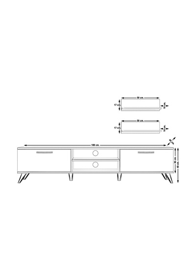 Decoraktiv Eko 4 Mdf Dvd Retro Tv Ünitesi Tv Sehpası - Beyaz Pera Beyaz - Meşe