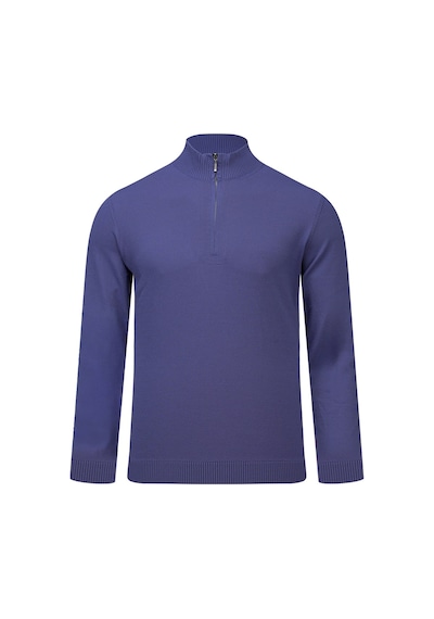 Hatemoğlu Mor Regular Fit Yarım Balıkçı Yaka Fermuarlı Kazak 2977656 Mor