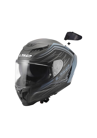 Ls2 Dragon Karbon Subic Kapalı Kask Mat Mavi