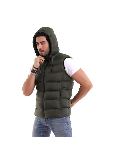 Euromoda Everest Erkek Spor Günlük Silikon Dolgu Çıkartılabilen Fermuarlı Haki