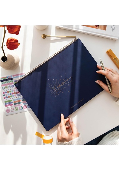 Paperora Süresiz Haftalık Spiralli Masaüstü Planlayıcı 24x34 Cm - Desk Planner Lacivert Genel