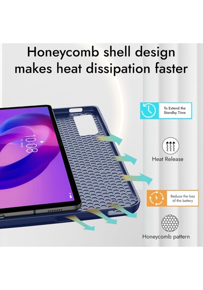 Lenovo Idea Tab Pro 12.7inç Tb-370fu/tb371fc Uyumlu Kılıf Kalem Bölmeli Smart Case Kılıf