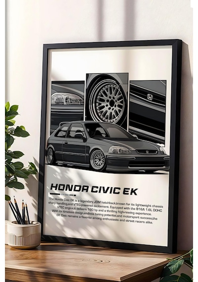Civic Ek Çerçeveli Tablo - Honda Car Poster