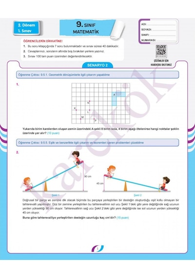 9. Sınıf Yazılı Senaryoları