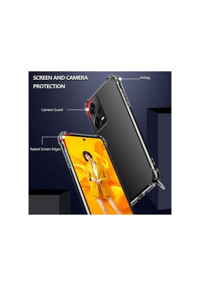 Xiaomi Redmi Note 12 5g Boyun Askılı Köşe Korumalı Şeffaf Silikon Telefon Kılıfı Yeşil