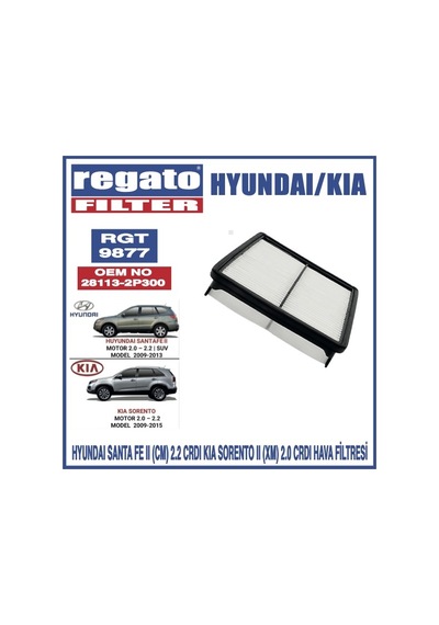 Regato Hyundai Santa Fe 2.2 Crdi-kia Sorento 2.0 Crdi Hava Filtre