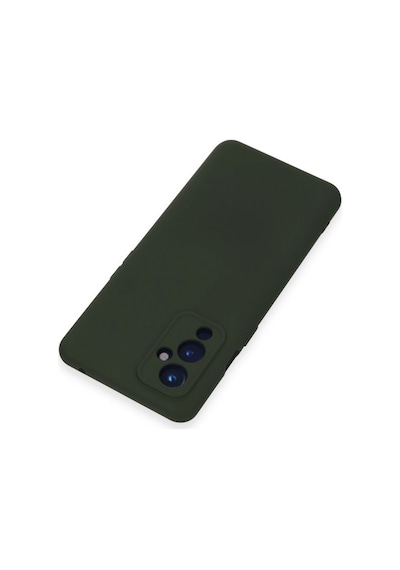 One Plus 9 Kılıf Nano İçi Kadife Silikon - Koyu Yeşil Düz Renkli