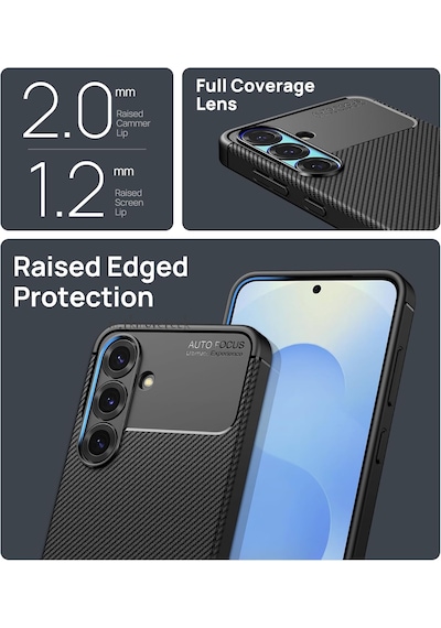 Samsung Galaxy S25 Plus Uyumlu Kılıf Kamera Korumalı Karbon Silikon Kap
