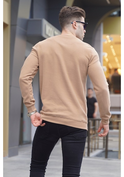 Madmext Bisküvi Basic Bisiklet Yaka Triko Kazak 5965 Bisküvi