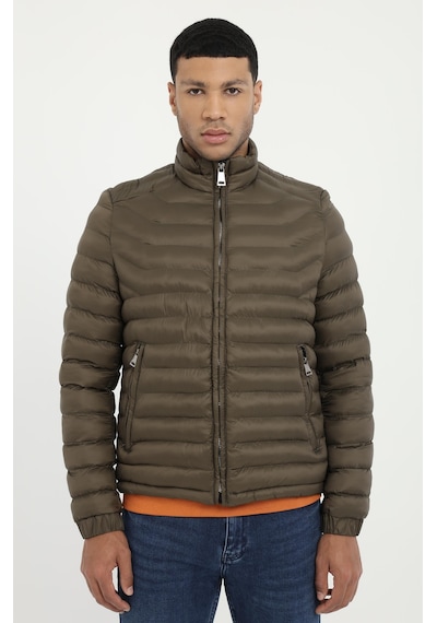 Dufy Haki Kapitone Slim Fit Erkek Mont-25285 Haki